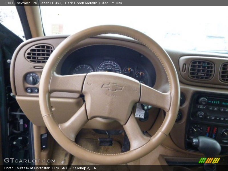 Dark Green Metallic / Medium Oak 2003 Chevrolet TrailBlazer LT 4x4