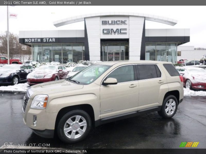 Gold Mist Metallic / Jet Black 2011 GMC Terrain SLE AWD