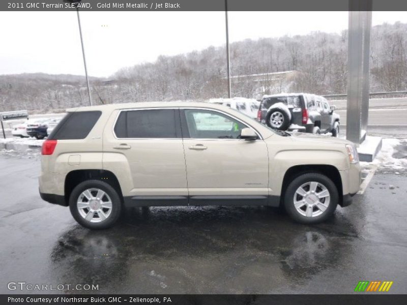 Gold Mist Metallic / Jet Black 2011 GMC Terrain SLE AWD