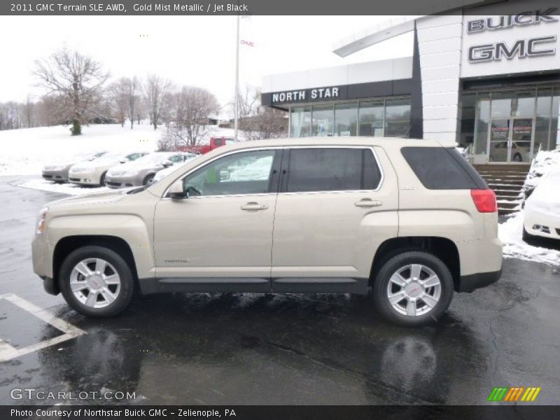 Gold Mist Metallic / Jet Black 2011 GMC Terrain SLE AWD