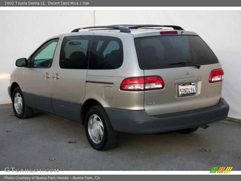 Desert Sand Mica / Oak 2003 Toyota Sienna LE