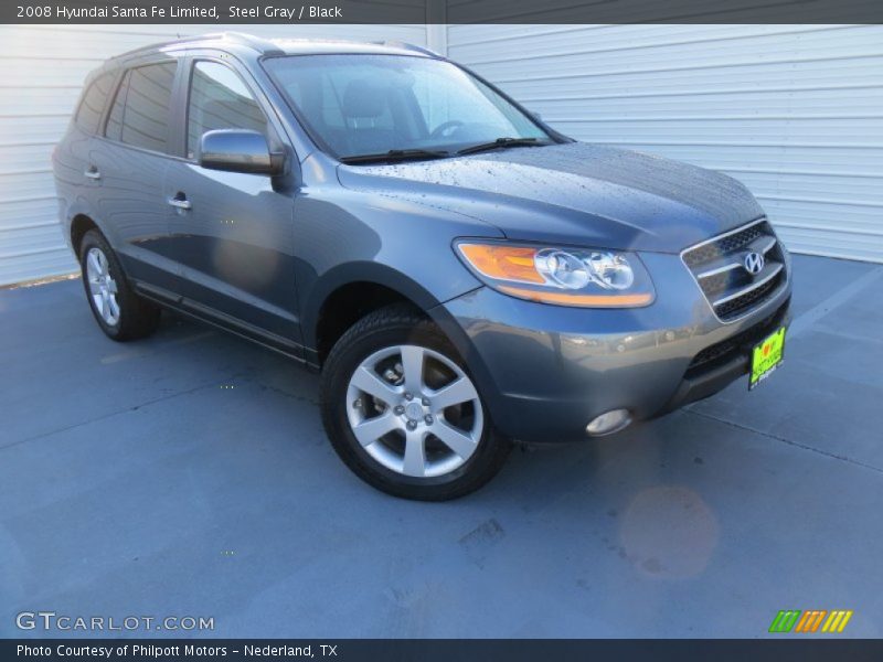 Steel Gray / Black 2008 Hyundai Santa Fe Limited