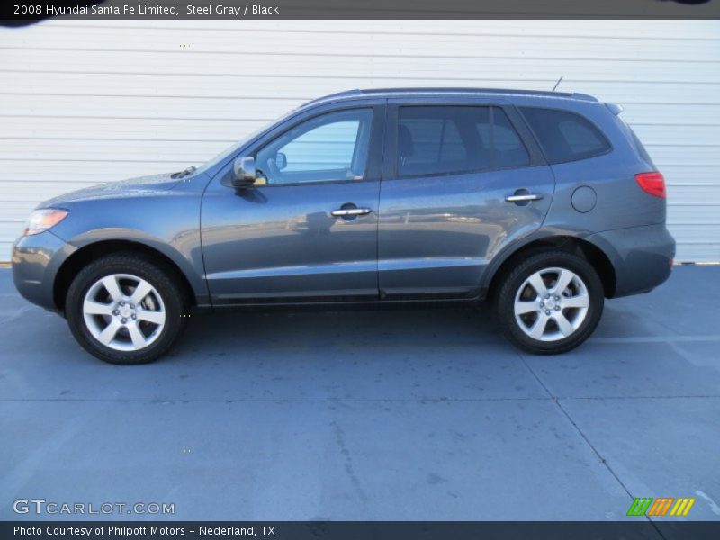 Steel Gray / Black 2008 Hyundai Santa Fe Limited