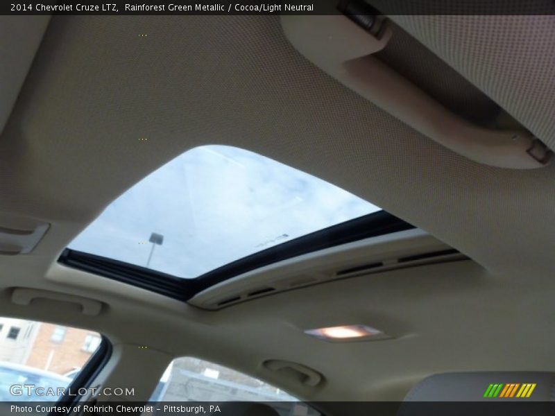 Rainforest Green Metallic / Cocoa/Light Neutral 2014 Chevrolet Cruze LTZ