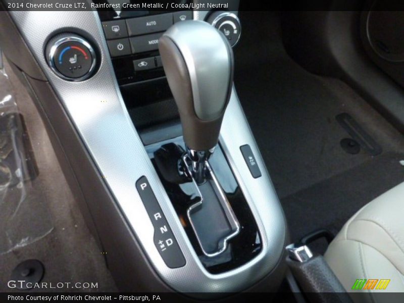 Rainforest Green Metallic / Cocoa/Light Neutral 2014 Chevrolet Cruze LTZ