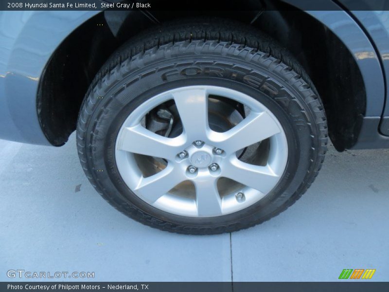 Steel Gray / Black 2008 Hyundai Santa Fe Limited