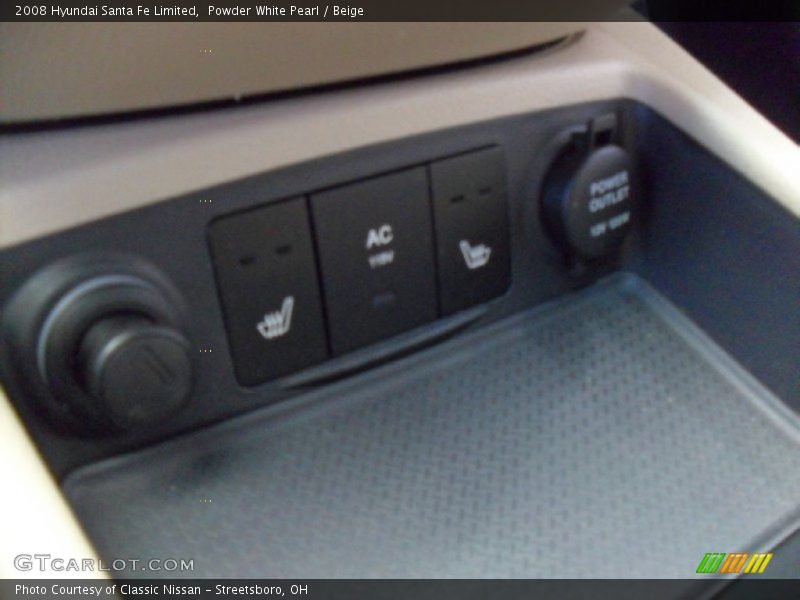 Powder White Pearl / Beige 2008 Hyundai Santa Fe Limited