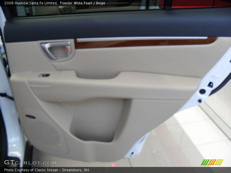 Powder White Pearl / Beige 2008 Hyundai Santa Fe Limited