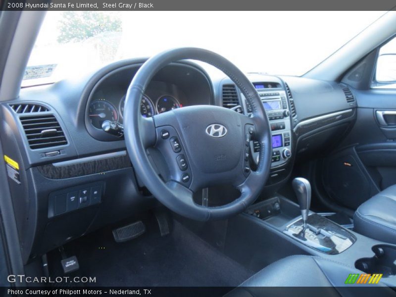 Steel Gray / Black 2008 Hyundai Santa Fe Limited