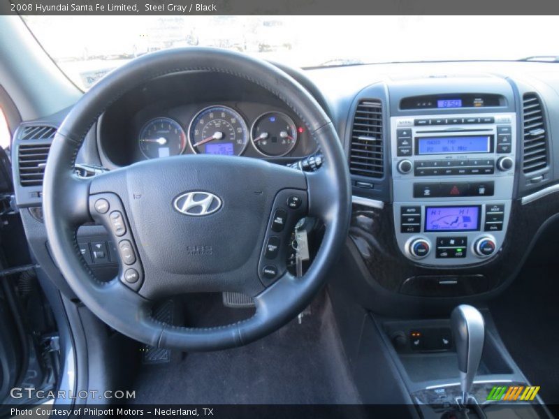 Steel Gray / Black 2008 Hyundai Santa Fe Limited