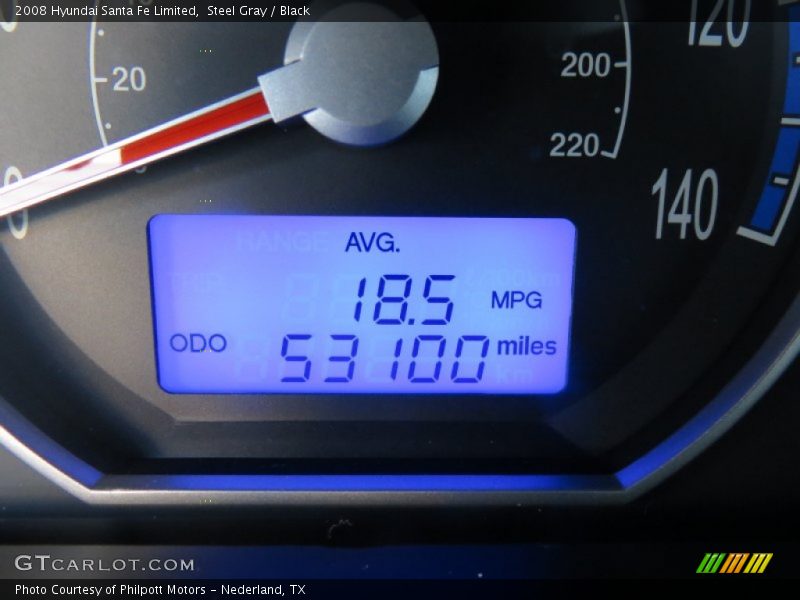 Steel Gray / Black 2008 Hyundai Santa Fe Limited