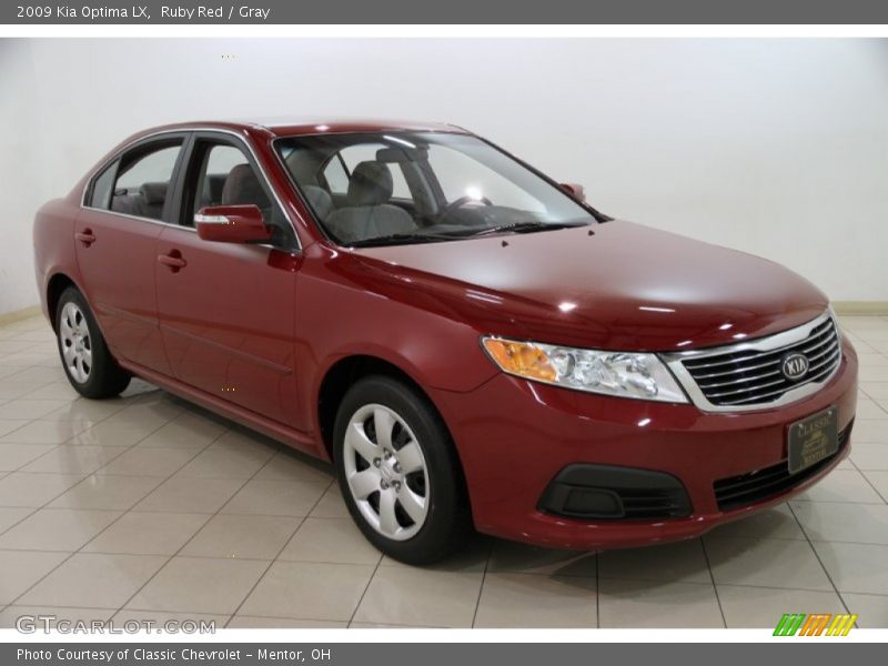 Ruby Red / Gray 2009 Kia Optima LX