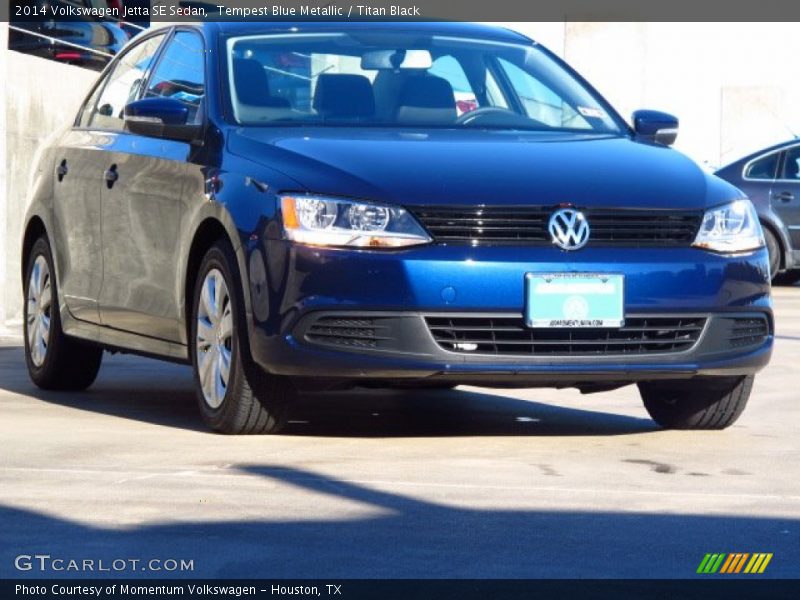 Tempest Blue Metallic / Titan Black 2014 Volkswagen Jetta SE Sedan