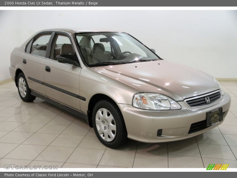 Titanium Metallic / Beige 2000 Honda Civic LX Sedan