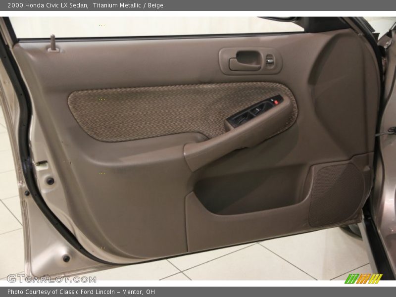 Titanium Metallic / Beige 2000 Honda Civic LX Sedan