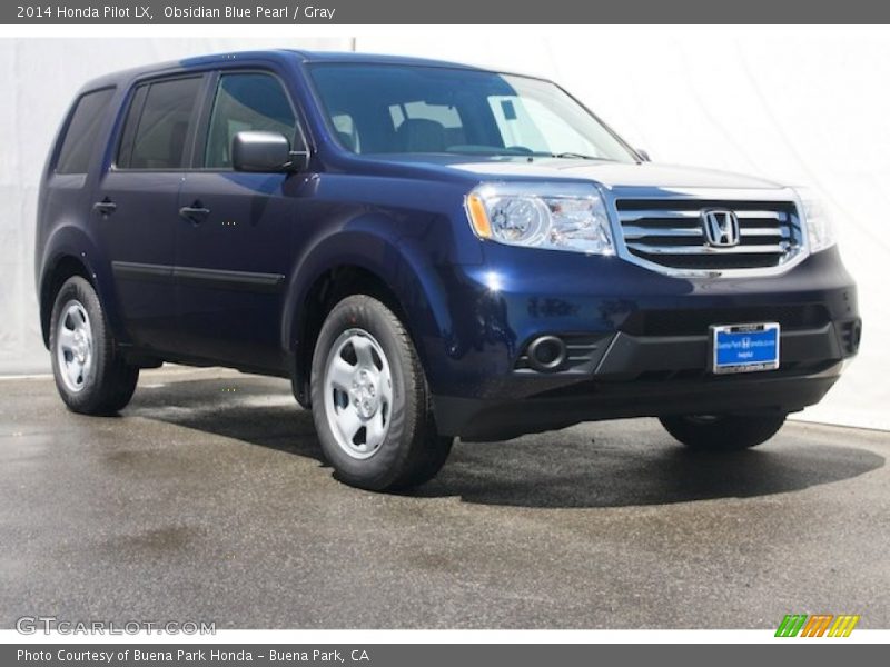 Obsidian Blue Pearl / Gray 2014 Honda Pilot LX