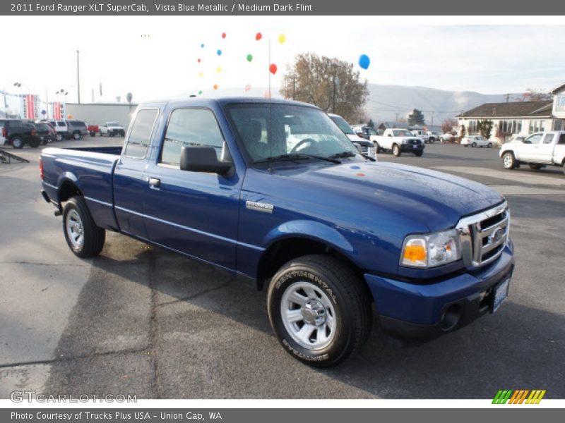 Vista Blue Metallic / Medium Dark Flint 2011 Ford Ranger XLT SuperCab