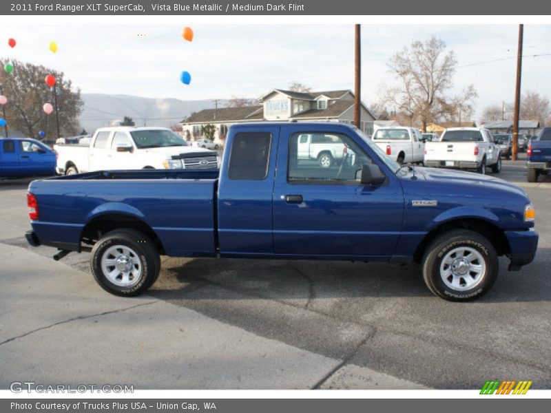 Vista Blue Metallic / Medium Dark Flint 2011 Ford Ranger XLT SuperCab