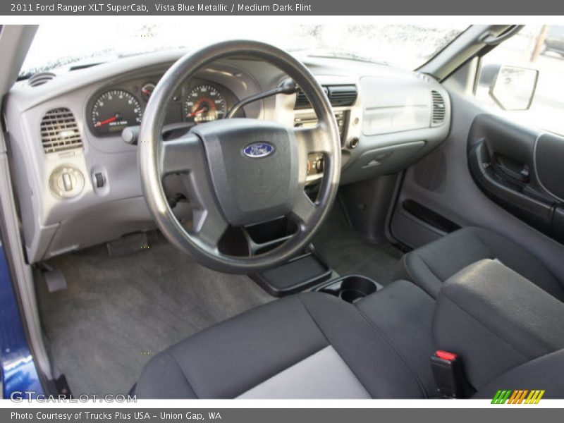 Vista Blue Metallic / Medium Dark Flint 2011 Ford Ranger XLT SuperCab