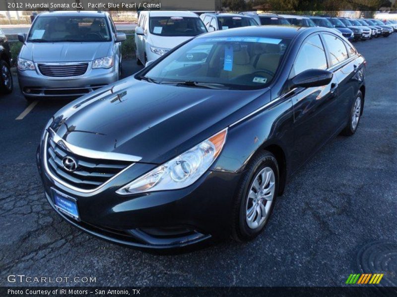 Pacific Blue Pearl / Camel 2012 Hyundai Sonata GLS