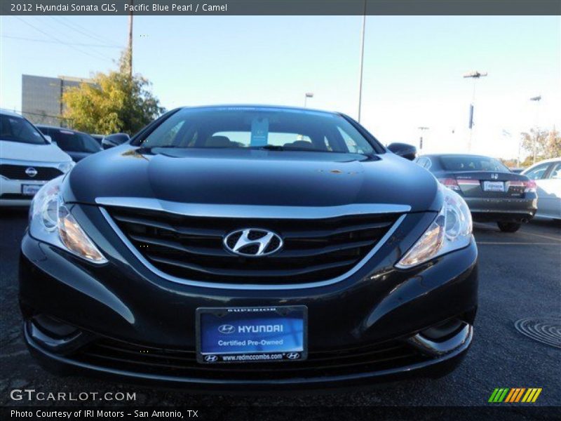 Pacific Blue Pearl / Camel 2012 Hyundai Sonata GLS