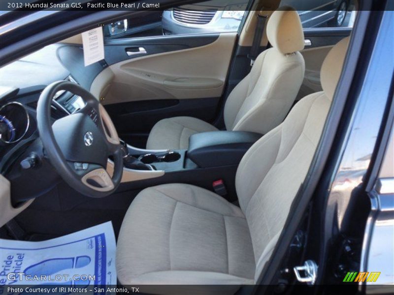 Pacific Blue Pearl / Camel 2012 Hyundai Sonata GLS