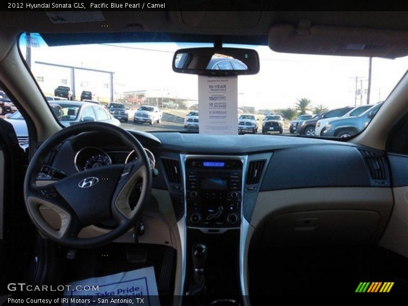 Pacific Blue Pearl / Camel 2012 Hyundai Sonata GLS