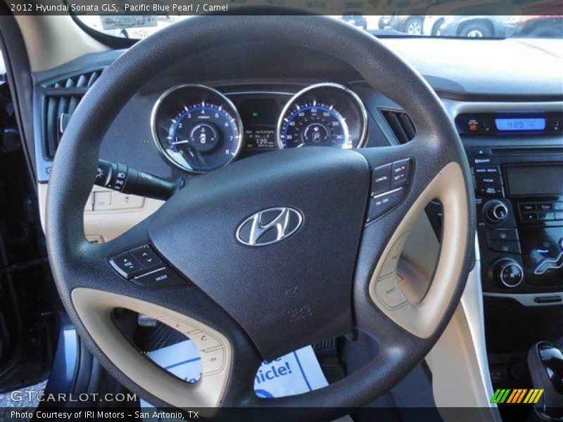 Pacific Blue Pearl / Camel 2012 Hyundai Sonata GLS