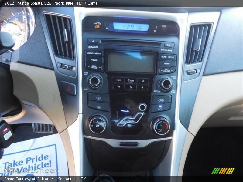 Pacific Blue Pearl / Camel 2012 Hyundai Sonata GLS