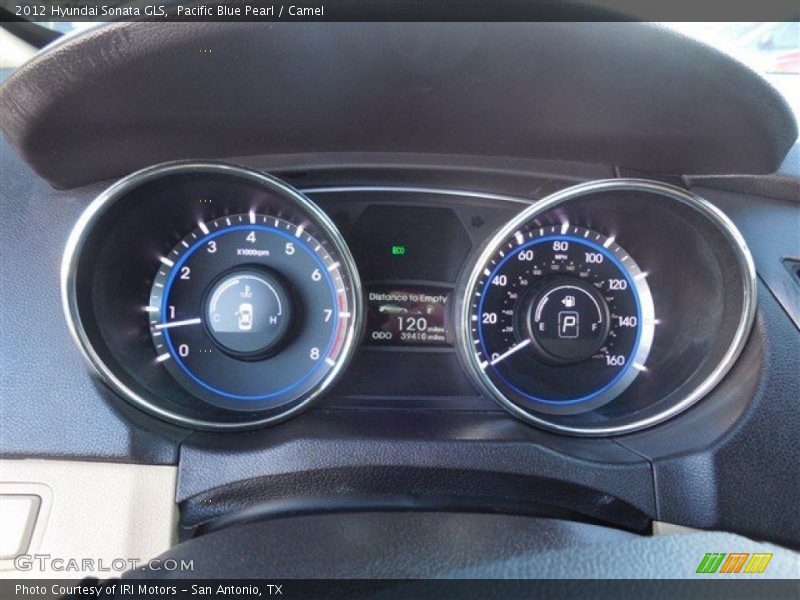 Pacific Blue Pearl / Camel 2012 Hyundai Sonata GLS