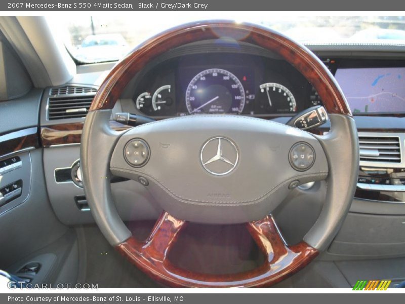 Black / Grey/Dark Grey 2007 Mercedes-Benz S 550 4Matic Sedan