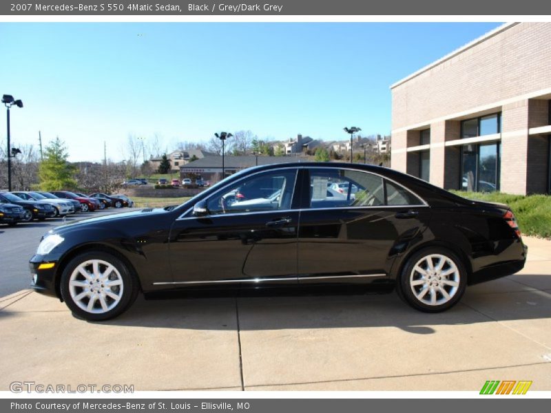Black / Grey/Dark Grey 2007 Mercedes-Benz S 550 4Matic Sedan