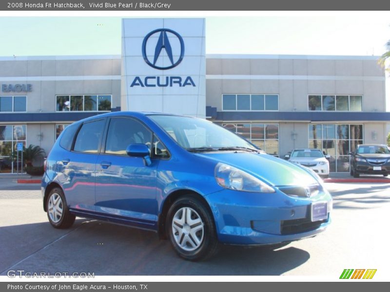 Vivid Blue Pearl / Black/Grey 2008 Honda Fit Hatchback