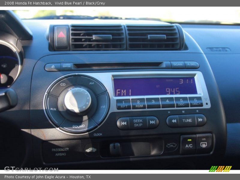 Vivid Blue Pearl / Black/Grey 2008 Honda Fit Hatchback
