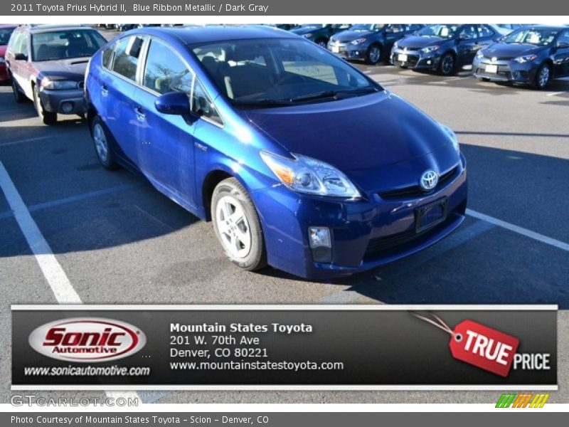 Blue Ribbon Metallic / Dark Gray 2011 Toyota Prius Hybrid II