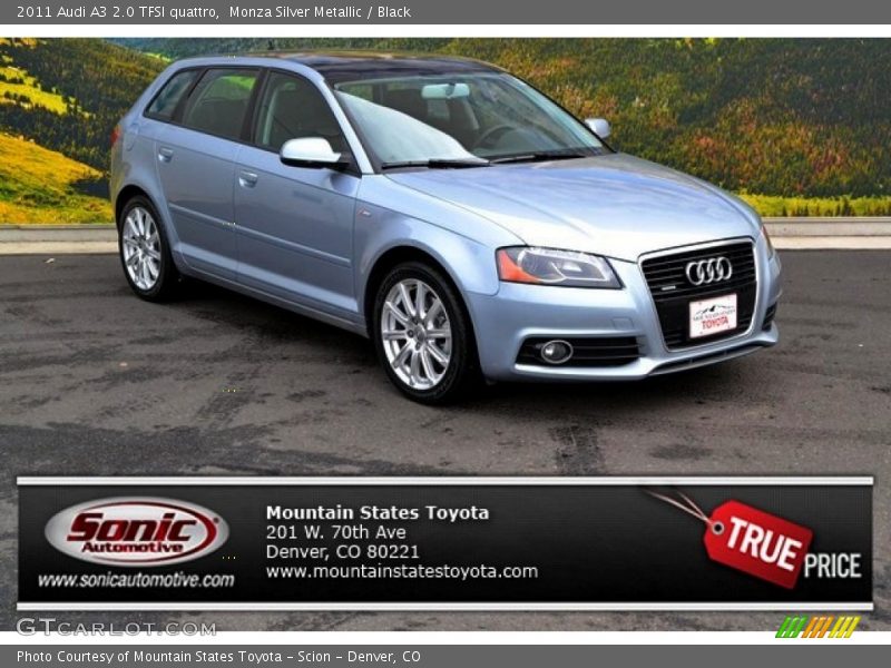 Monza Silver Metallic / Black 2011 Audi A3 2.0 TFSI quattro