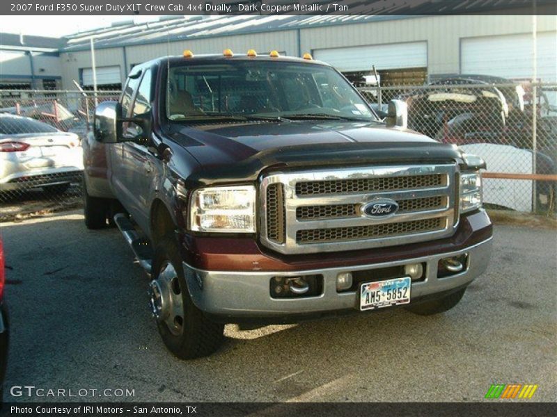 Dark Copper Metallic / Tan 2007 Ford F350 Super Duty XLT Crew Cab 4x4 Dually