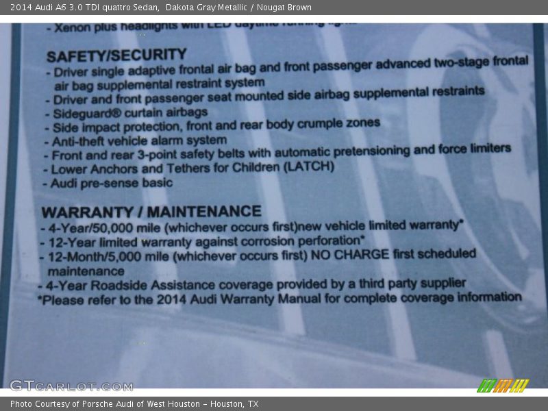 Dakota Gray Metallic / Nougat Brown 2014 Audi A6 3.0 TDI quattro Sedan