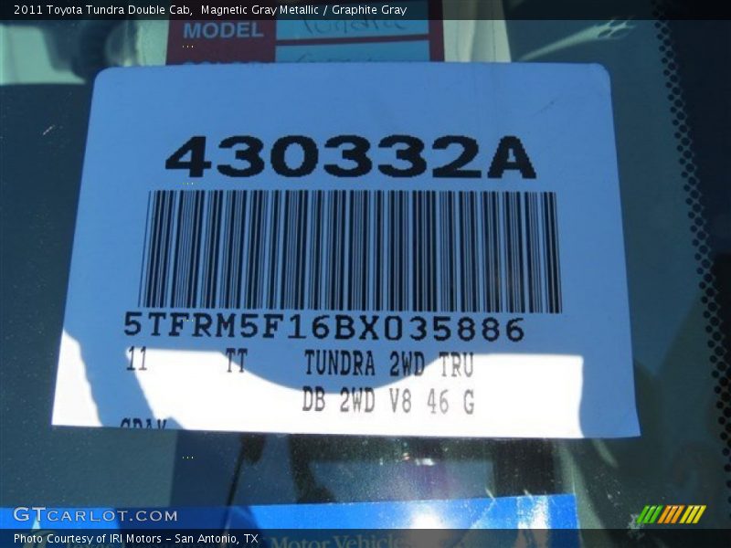 Magnetic Gray Metallic / Graphite Gray 2011 Toyota Tundra Double Cab