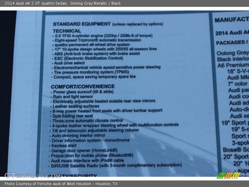 Oolong Gray Metallic / Black 2014 Audi A6 2.0T quattro Sedan