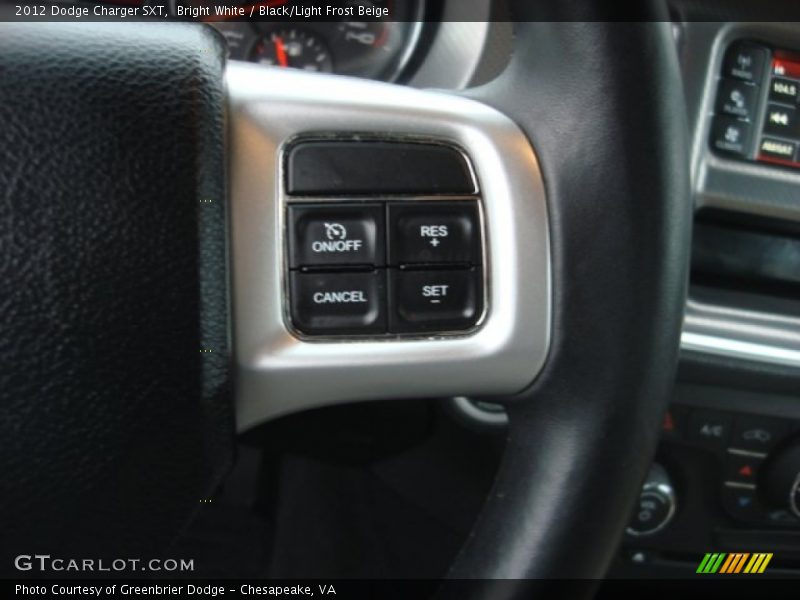 Bright White / Black/Light Frost Beige 2012 Dodge Charger SXT
