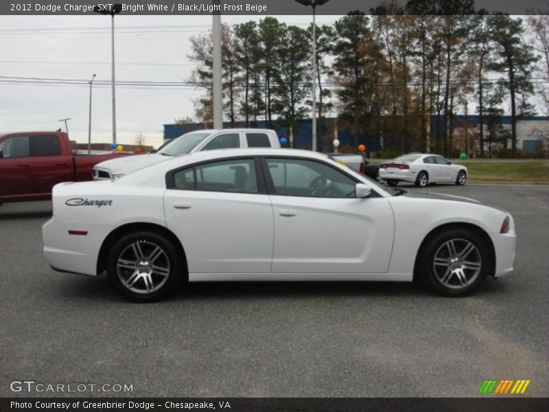 Bright White / Black/Light Frost Beige 2012 Dodge Charger SXT
