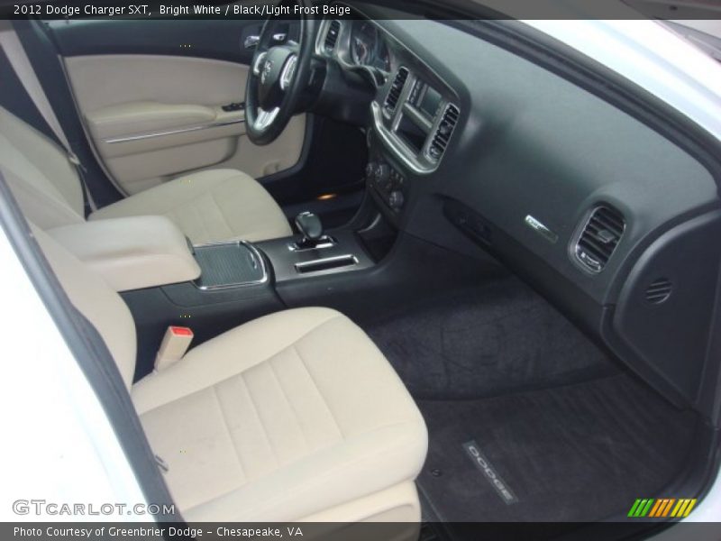 Bright White / Black/Light Frost Beige 2012 Dodge Charger SXT