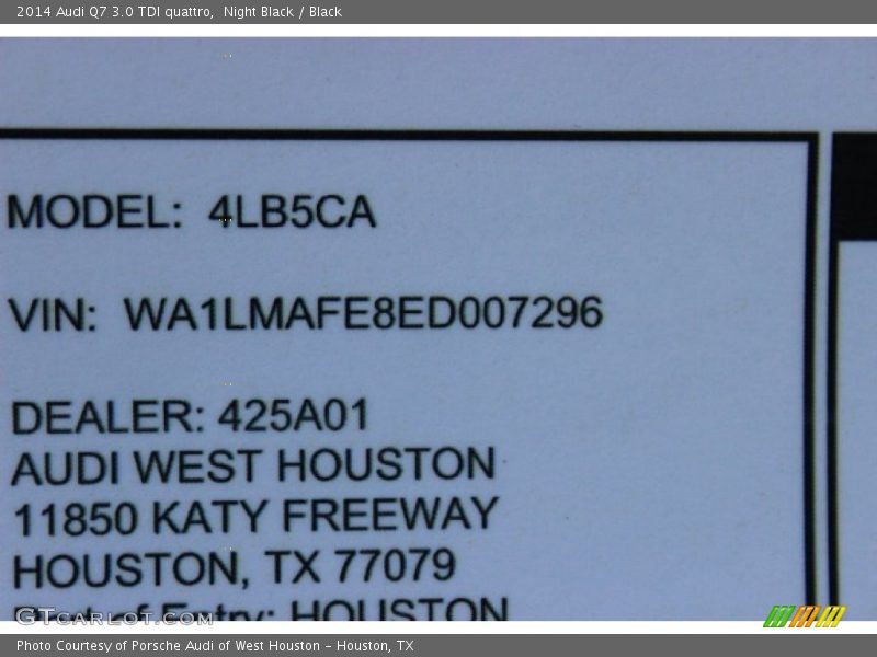 Night Black / Black 2014 Audi Q7 3.0 TDI quattro