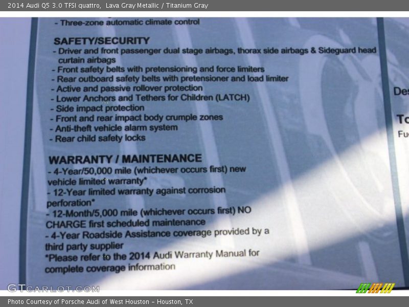 Lava Gray Metallic / Titanium Gray 2014 Audi Q5 3.0 TFSI quattro