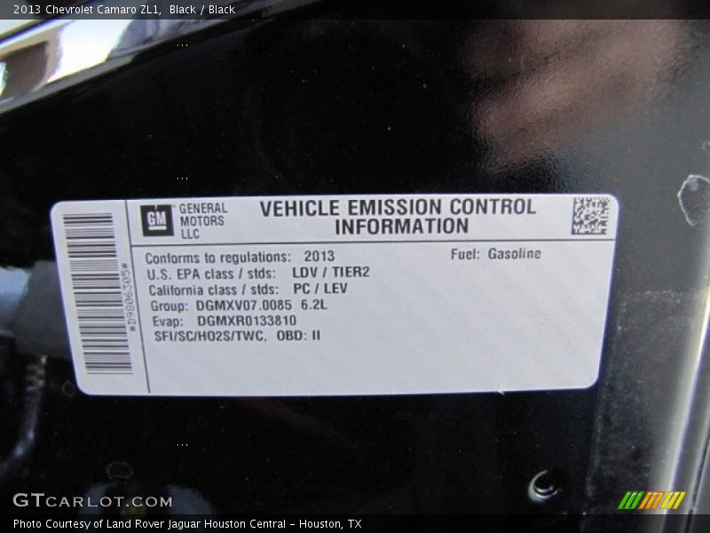 Black / Black 2013 Chevrolet Camaro ZL1