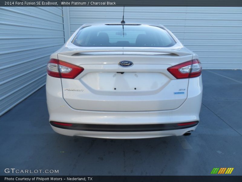 White Platinum / Charcoal Black 2014 Ford Fusion SE EcoBoost