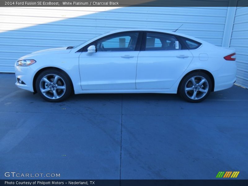 White Platinum / Charcoal Black 2014 Ford Fusion SE EcoBoost