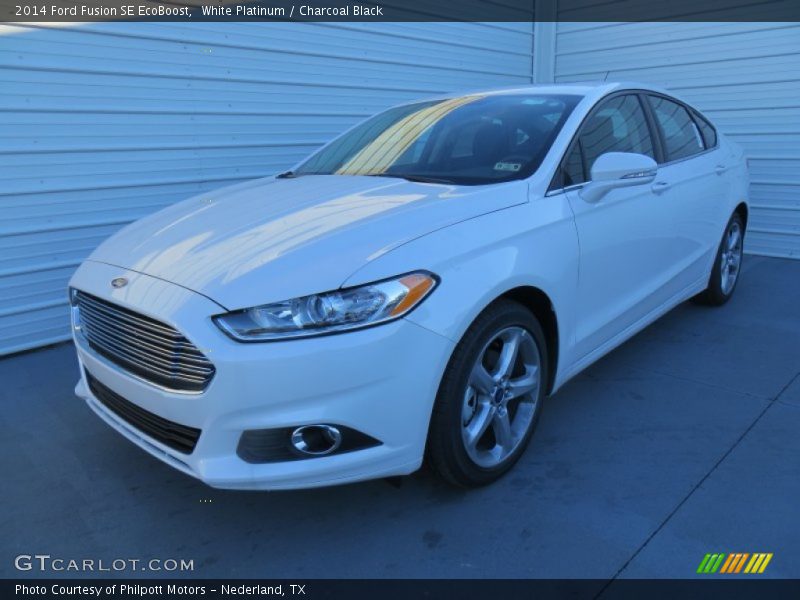 White Platinum / Charcoal Black 2014 Ford Fusion SE EcoBoost