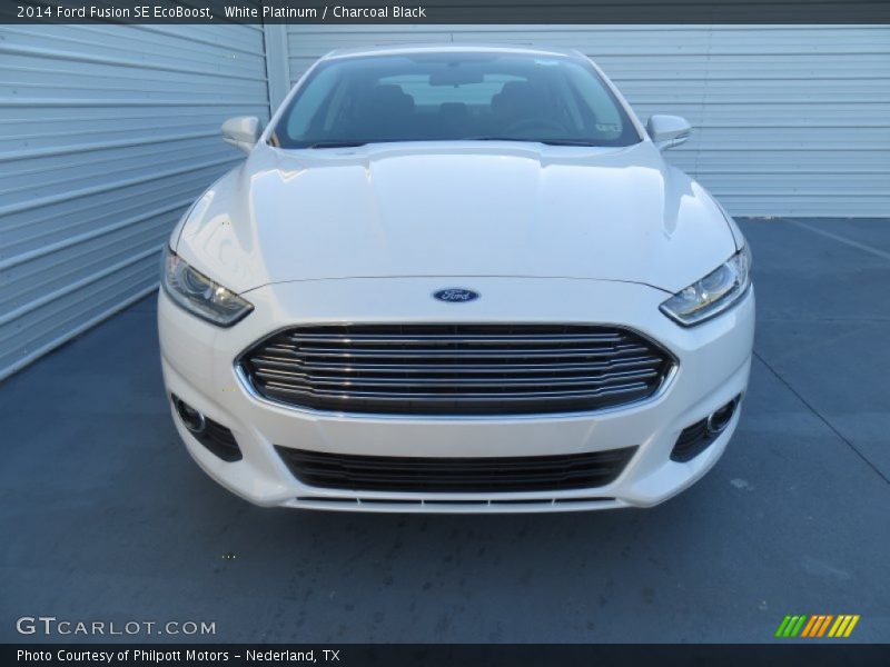 White Platinum / Charcoal Black 2014 Ford Fusion SE EcoBoost